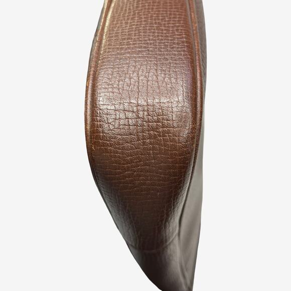 Burberry Brown Embossed Leather Crossbody Adjustable Strap Heritage Style - Picture 14 of 15